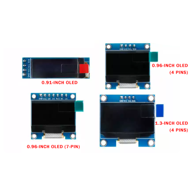 0.91/0.96/1.3-inch White/yellow/blue Dual-color IIC Communication Small OLED Display Module Liquid Crystal Screen