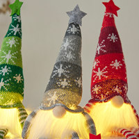 Gnome de Noël Nordique Lumineux en Peluche, Tomte Suédois Sans Visage Brillant avec Longues Jambes Tombantes, Ornement de Table