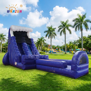 Tobogán Acuático Inflable de PVC WINSUN, Modelo Blue Wave, con Deslizador y Piscina para Parques Acuáticos - Product Image 1