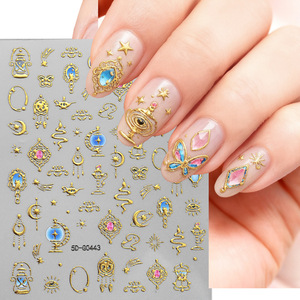 Autocollants 3D/5D personnalisés pour ongles, non toxiques, auto-adhésifs, DIY, papillons en relief, nœuds, strass, fournitures <span class=keywords><strong>de</strong></span> <span class=keywords><strong>manucure</strong></span> - Product Image 3