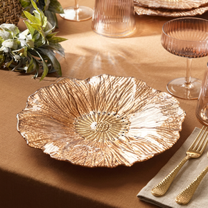 Assiette décorative irrégulière en métal doré, style glamour, faite à la main, vaisselle - Product Image 1