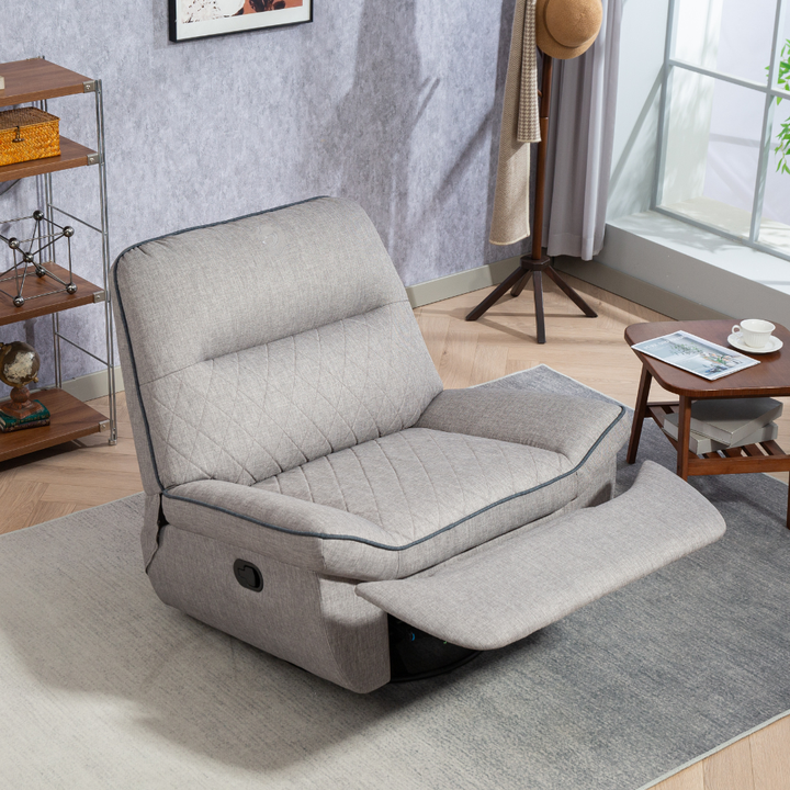 Grey Linen Support Customization Recliner Swivel Sofa Chair Big and ...