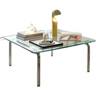 Table basse en verre, style mi-siècle, en bois massif, table d'appoint pour salon, style moderne classique Bauhaus minimaliste