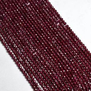 ลูกปัดพลอยโกเมนแบบเหลี่ยมเพชรพลอยเทียมธรรมชาติขนาด2มม. 3มม. 4มม. สำหรับทำเครื่องประดับและงานฝีมือขายส่ง - Product Image 2