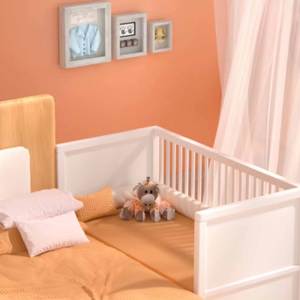 Cuna convertible portátil 3 en 1 de madera maciza con 6 ajustes de altura para uso en hospitales y escuelas - Product Image 5