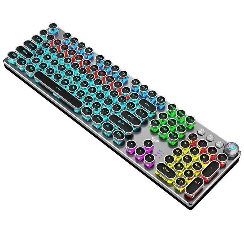 Multimedia Real Mechanical Keyboard Steampunk Gaming Mechanical Keyboard