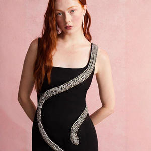 2025 nuevo vestido de vendaje para mujer para verano satén tejido ajustado hasta la rodilla vestido de fiesta correa sin espalda gran oferta para <span class=keywords><strong>Amazon</strong></span> - Product Image 3