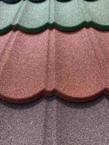 Azulejo romano moderno, azulejo de techo de metal recubierto de <span class=keywords><strong>pizarra</strong></span> de color, techo refractario impermeable duradero para apartamentos, casas, escuelas - Product Image 5