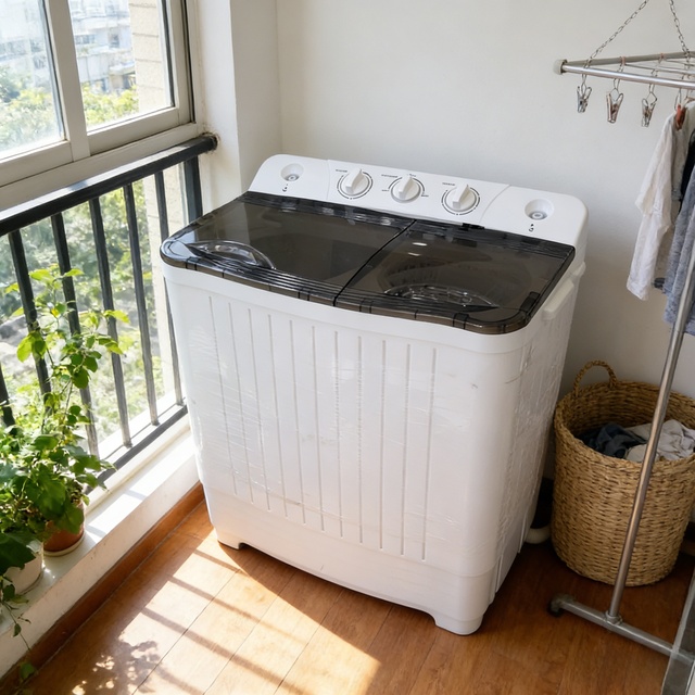 Household Manual Knob Operated Double Bucket Washing Machine with English Panel Top Load Pulsator Washing Machine