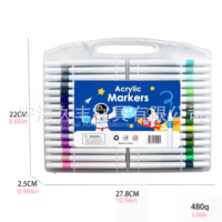 Ensemble de marqueurs de couleur portables Jiufeng pour graffitis, papeterie créative, coffret cadeau, en plastique acrylique non effaçable pour artistes
