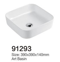 Lavabo moderne d'art rectangulaire en céramique de haute qualité, comptoir blanc, évier de salle de bain, robinet monotrou, égouttoir