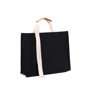 Logotipo personalizado Canvas Laptop Tote <span class=keywords><strong>Bag</strong></span> com bolso e Zipper University Shopping Handbags - Product Image 4