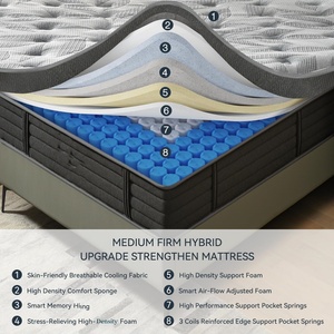 Chăn lai Nệm 12-inch innerspring và gối TOP cao su Nệm cuộn trong một hộp trường & khách sạn sử dụng - Product Image 2