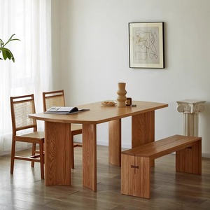 Solid Wood Long Bench Cherry Wood Modern Minimalist <b>Dining</b> <b>Chair</b> Stable Versatile Home Use - Product Image 3