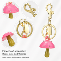Porte-clés créatif en forme de champignon coloré, mignon, en résine, pour sac, pendentif, charme, décoration pour voiture, sac à dos, sac à main, téléphone
