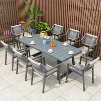 Meubles de jardin, table et chaises de patio, design minimaliste moderne, aluminium imperméable, ensemble de salon mobile pour jardins et terrasses