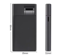 Briquet torche Porket Classic noir mat, coupe-vent, rechargeable au butane, allumage facile par pression, impression UV personnalisable