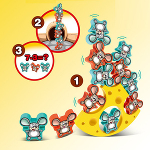 Giochi da Tavolo Educativi per Bambini per la Coordinazione Occhio-Mano, Giocattoli Multigiocatore, Topi che Cadono e Formaggio, Gioco di Equilibrio in Plastica, Giocattoli Impilabili - Product Image 2