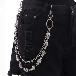 Cadena de Pantalón Multicapa de Metal, Estilo Punk Rock, Accesorios de Moda Urbana para Hombre y <span class=keywords><strong>Mujer</strong></span>, Fabricada en Acero Inoxidable y Aleación de Zinc de Alta Resistencia - Product Image 2