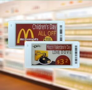 Étiquettes de prix de 2,6 pouces pour présentoirs rotatifs - Étiquettes de prix électroniques sans fil en vrac bon marché, étiquette de prix électronique à encre électronique de 2,66 pouces - Product Image 1