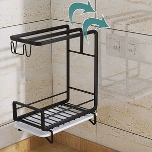 ชั้นวางสบู่สองชั้นสำหรับห้องครัวทำจากเหล็กคาร์บอนติดผนัง - Product Image 5