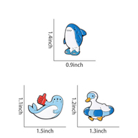 Épinglette en émail mignonne représentant un animal marin |   Broche en alliage en forme de requin, de phoque, de flotteur et de canard |   Épingles à revers pour vêtements, vente en gros d'usine