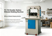Machine de moulage et de pressage de semelles à deux postes, haute efficacité, avec moteur et engrenages, marque FS, 380V, 1000kg, pour l'industrie de la chaussure