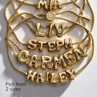 Venta caliente 18K Real Gold Plated High-Grade Fashion Charm Bracelets 26 Letters Independent Creative DIY Group Jewelry