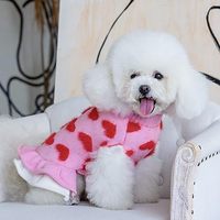 CuteBone rose chien robe pull doux et extensible chien vêtements pour petits chiens chiot pull pull à volants robe tenue pour animaux de compagnie