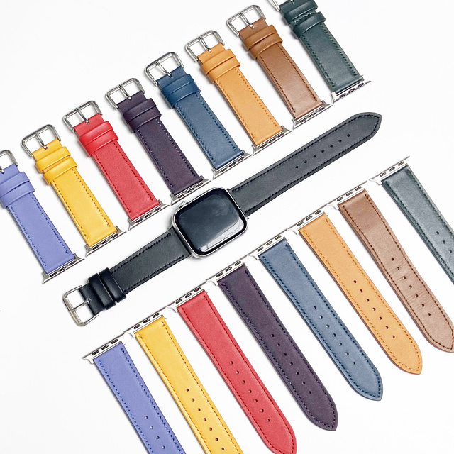 DL Luxury Charm Vintage Factory Price New Design Genuine Leather Watch Band for apple Watch Leather Band Stylish for 7 6 Series