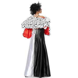 Disfraz de Cruella de Yi Xiaoyi, Vestido Largo Blanco y Negro para Mujer Adulta, Disfraz de Personaje de Película de Disney, Disfraces de Películas y Series de TV - Product Image 3