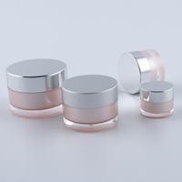 Pot rond en acrylique avec couvercle en aluminium, pot vide pour crème cosmétique 5g 15g 30g 50g 100g