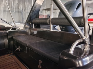 Bateau à côtes en V profond en fibre de verre noir CE avec moteur Remorque française ORCA HYPALON yacht de luxe RIB 580 pour la pêche - Product Image 5