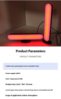 Luz nocturna de escritorio iridiscente Rgb, luz ambiental decorativa para deportes electrónicos, luz ambiental de diente azul para coche