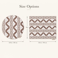 Nappe Ikat marron et blanc, motif géométrique en losanges et zigzags, style bohème, pour la décoration de la salle à manger et de la maison
