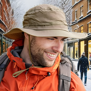 Sombrero de Pescador Impermeable Unisex – Sombrero de Pesca y Caza Redondo Estilo Y2K con Protección para las Orejas, Sombrero para Deportes de Invierno y Senderismo - Product Image 2