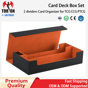    Boîte de rangement pour cartes de jeu de société de grande capacité 600+ cartes, en cuir PU, pour cartes TCG Yugioh Commander, type Deck Box et Dice Tower - Product Image 1