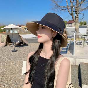 Chapeaux d'été unisexes en gros, protection solaire UV extérieure, en tissu maillé, à large bord, avec nœud décoratif, pour la pêche, les loisirs et le ski - Product Image 2