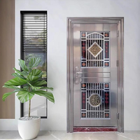 SUNZION Luxe Acier Inoxydable 304 Moderne Anti-Vol Extérieur Entrée d'Appartement Hall Résidentiel Ouverture Manuelle Haute Sécurité