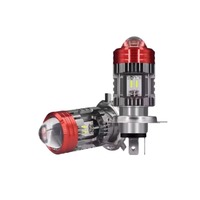 Faro Delantero para Motocicleta Súper Brillante de 12V 80V, Bombilla Bicolor Blanca y Amarilla de 20W con Lente, Luz Alta y Baja de 1900mm