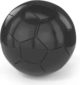 Bola de futebol com tamanho preto 5, bola preta de pvc para futebol, futebol americano e menino