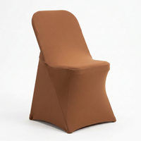 Housse de chaise pliante en spandex terracotta durable, extensible et ajustée, pour mariage, hôtel, réutilisable, fournitures pour la planification d'événements