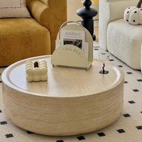 Table basse de style Wabi-sabi en marbre et bois, pour salon, usage domestique, luxe léger, design moderne et créatif