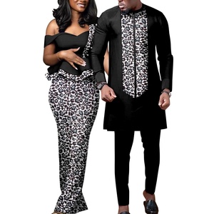 Robes africaines slim fit en coton écologique pour femmes, ensembles assortis <span class=keywords><strong>Bazin</strong></span> pour couples, tenues de soirée pour hommes, chemises et pantalons pour <span class=keywords><strong>mariage</strong></span> - Product Image 6
