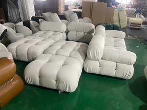 Furniture 3 Seat Mario Bellini Fabric Sectional <b>Sofa</b> With Ottoman Modular Combination Velvet L Shape <b>Brown</b> Sectional <b>Sofa</b> - Product Image 5