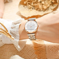 Montre tendance pour femme Bonill Full Star Flash Powder Trend Quartz avec cadran en verre étanche à aiguilles, unique, vente en gros