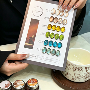 AILANUO – Kit de vernis à ongles gel effet œil de chat 6 couleurs, avec perles de verre et pierres, gel UV œil de chat toutes saisons pour salon de manucure - Product Image 1