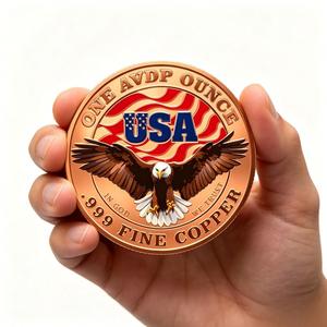 Pièce de monnaie ronde en cuivre pur .999 de 1 oz, médaillon de collection Aigle chauve des États-Unis, souvenir patriotique, badge commémoratif non circulant - Product Image 1