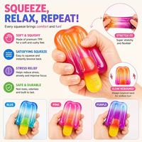 Juguete Antiestrés de Silicona Suave y Elástica con Forma de Paleta de Helado Degradado, Juguete Sensorial para Apretar, Unisex