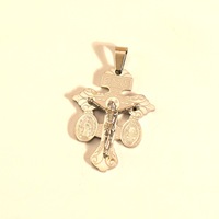 Pendentif Catholique Jésus en Acier Inoxydable Anti-ternissement, Croix Sacrée du Pardon, Crucifix